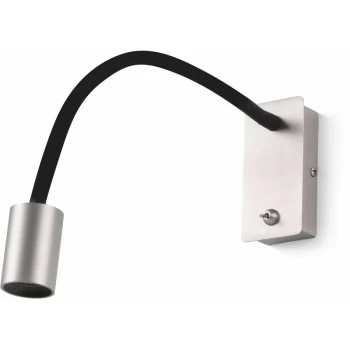 Image of Faro Leser - LED Indoor Wall Light Reading Lamp Satin Nickel