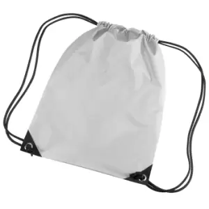 Image of Bagbase Premium Gymsac Water Resistant Bag (11 Litres) (Pack Of 2) (One Size) (Silver Grey)