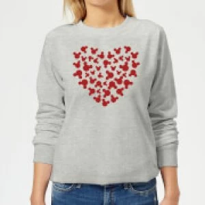 image of Disney Mickey Mouse Heart Silhouette Womens Sweatshirt - Grey - L