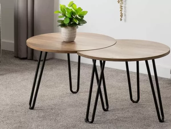Image of Seconique Athens Oak Effect Duo Coffee Table Set