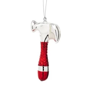 image of Sass & Belle Silver Hammer Shaped Bauble