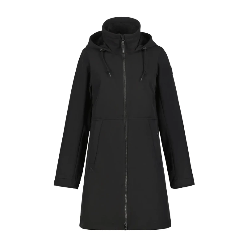 Image of Long womens softshell hiking jacket Icepeak Agaram Noir Female 36