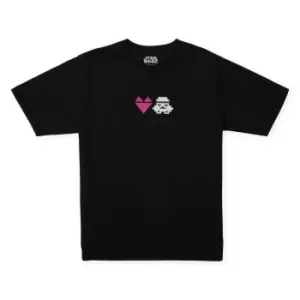 Image of Star Wars Heart Stormtrooper Oversized Heavyweight T-Shirt - Black - L - Black