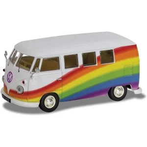 Image of Corgi Volkswagen Campervan Peace Love and Rainbows Diecast Model