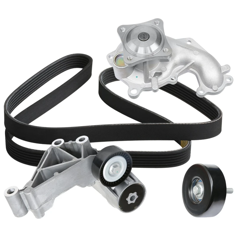 Image of RIDEX 4172P0095 Water Pump + V-Ribbed Belt Kit Water Pump + V-Ribbed Belt Kit (4172)