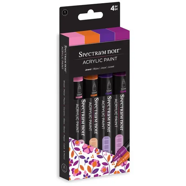 image of Spectrum Noir Acrylic Paint Marker Pen Set Jewel Set of 4