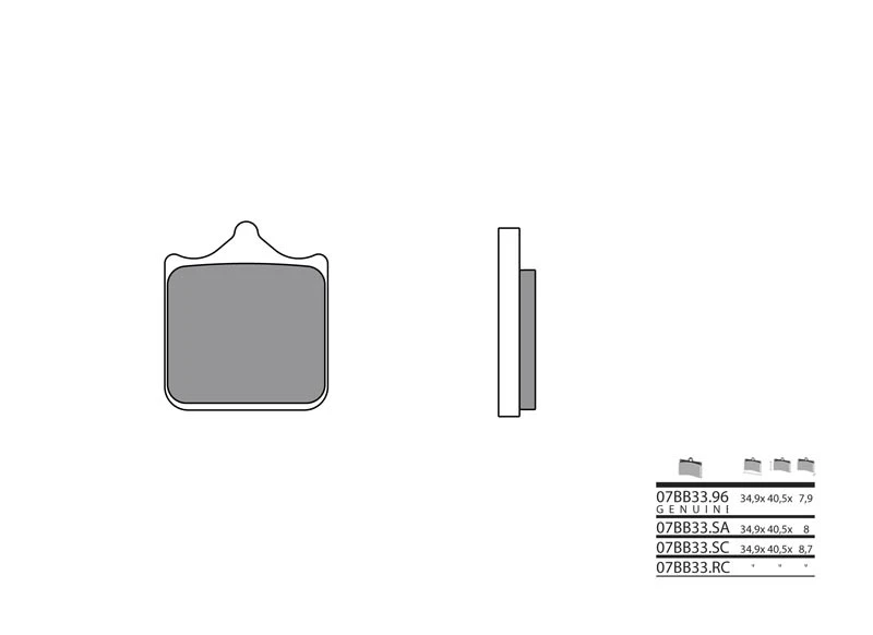 Image of Brembo S.p.A. Street Sintered Metal Brake pads - 07BB33LA
