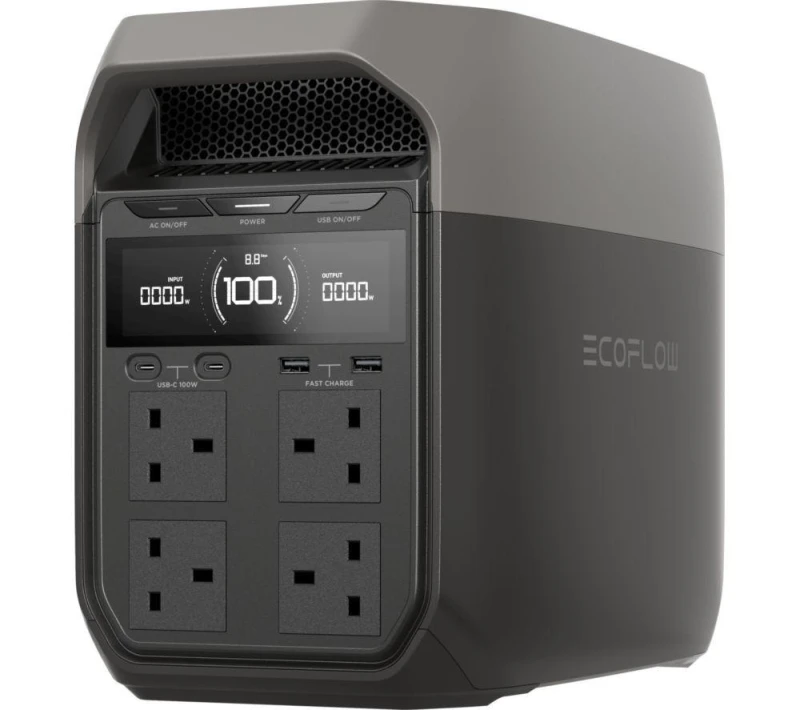 Image of ECOFLOW DELTA 3 1024 Wh Portable Power Station, Silver/Grey,Black 4895251630221