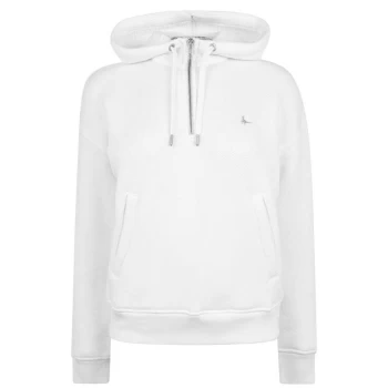 image of Jack Wills Ordsell Sherpa Lined Half Zip Hoodie - Vintage White