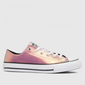 image of Converse Pink Lo Iridescent Trainers Youth