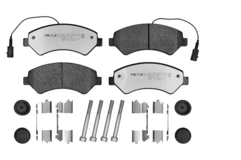 Image of MEYLE 025 244 6619-2/PD Brake pad set Front Axle, incl. wear warning contact, with accessories, MEYLE-PD Quality, with brake caliper screws Brake Pad