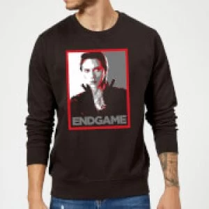 Image of Avengers Endgame Black Widow Poster Sweatshirt - Black