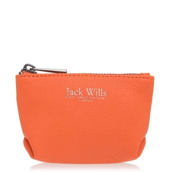 image of Jack Wills Rycote Leather Coin Purse - Orange