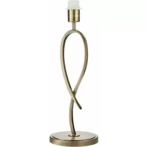 image of Eaves Luxury Table Lamp Light Brushed Brass Curved Modern Elegant Bulb Holder