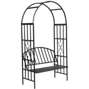 image of Garden Rose Arch with Bench Vidaxl Black