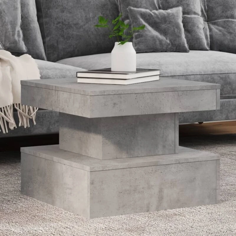Image of VIDAXL Coffee Table with LED Lights Concrete Grey 50x50x40cm Vidaxl 8721012466128