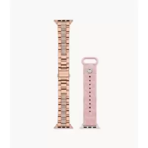 Michael Kors Womens Blush Rubber And Rose Gold-Tone Stainless Steel 38Mm/40Mm/41Mm Apple Watch Band Interchangeable Set - Blush / Rose Gold