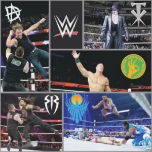 image of Wrestlers Wallpaper (One Size) (Black) - Black - WWE