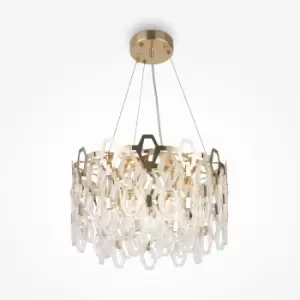 image of Maytoni Tissage Classic 7 Light Pendant Ceiling Light Gold E14