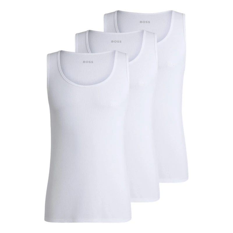 Image of Boss Boss Tanktop3p Ribclassic 10271762 - White White XL