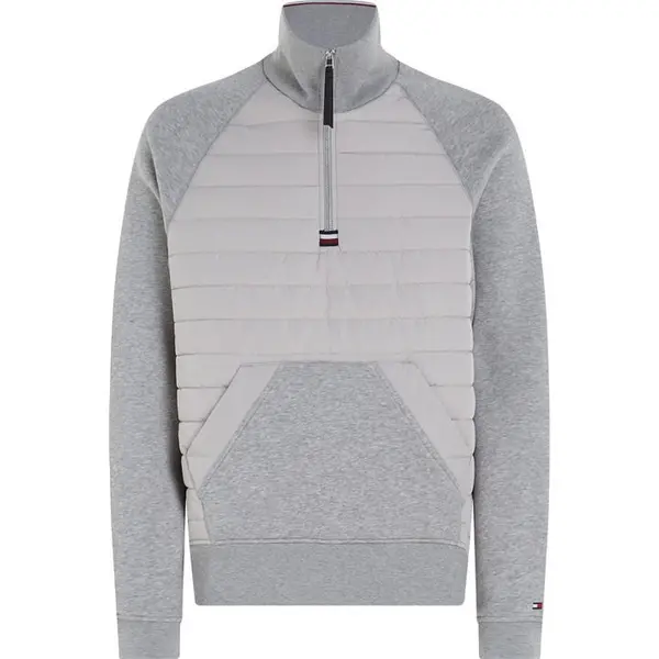 image of Tommy Hilfiger Mix Media Half Zip - Grey S