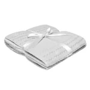 image of Linens and Lace Zigzag Throw - Grey