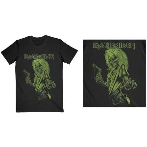 Image of Iron Maiden - One Colour Eddie Unisex Large T-Shirt - Black