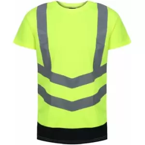 Image of Regatta - Mens Pro Hi-Vis Short-Sleeved T-Shirt (3XL) (Yellow/Navy)