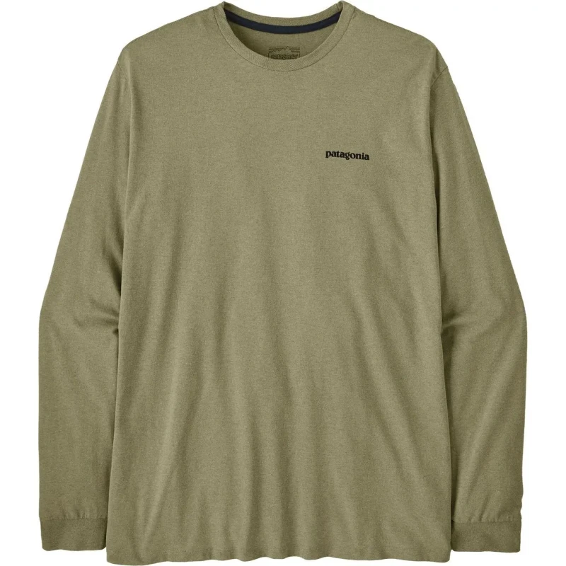 Image of Long Sleeve T-Shirt Patagonia P-6 Logo Responsibili Beige Male XS
