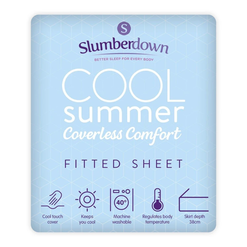 Image of Slumberdown Cool Summer PCM Fitted Bedsheet Fitted Sheets Single Blue 88491118010
