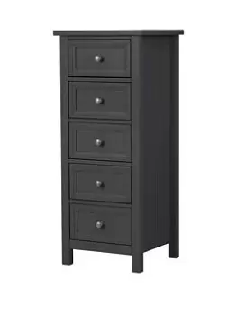 image of Julian Bowen Maine 5 Drawer Tall Chest - Anthracite