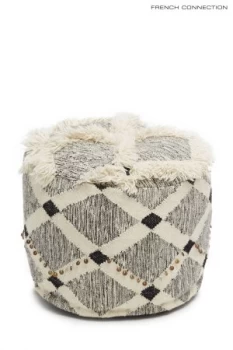 Image of Large Sequin Pouffe White