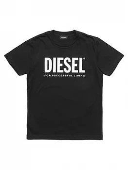 Image of Diesel Boys Logo T-Shirt - Black, Size 12 Years