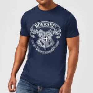 Image of Harry Potter Hogwarts Crest Mens T-Shirt - Navy - S