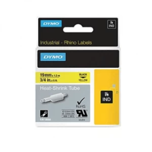 image of Dymo 18058 Black on Yellow Label Tape 19mm x 1.5m