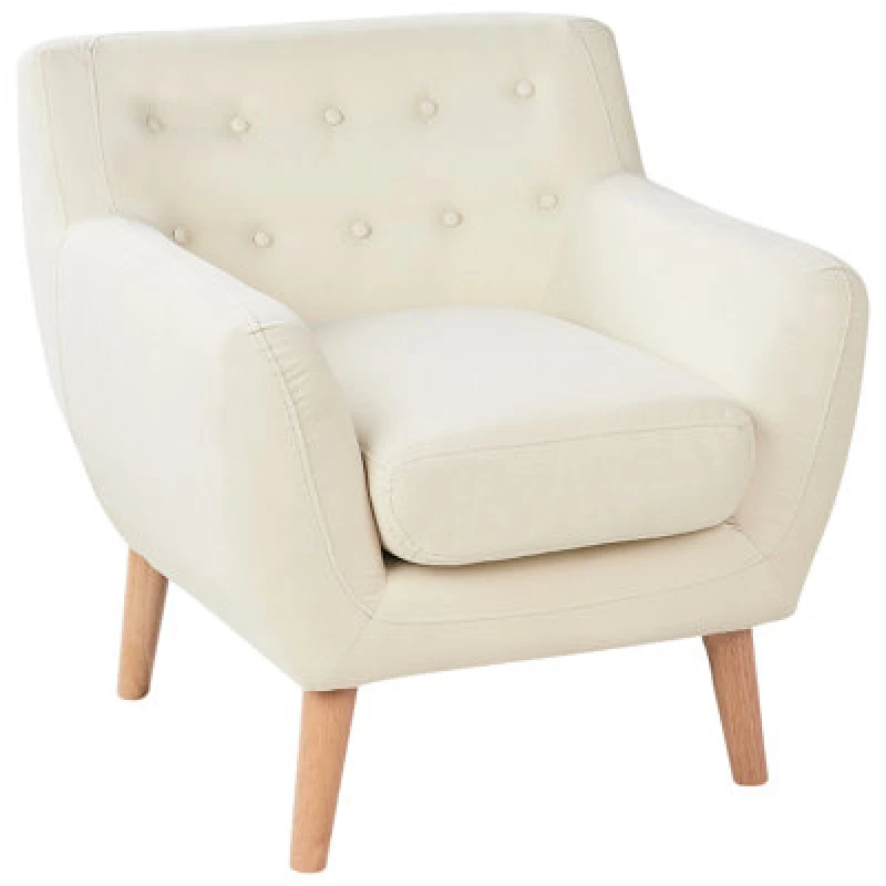 Image of Beliani Fabric Armchair Light Beige Motala