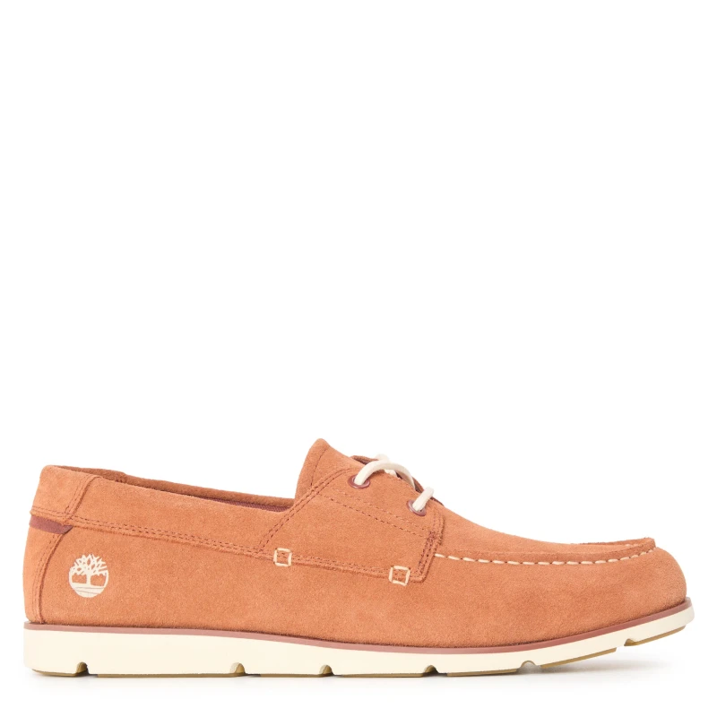 Image of Timberland Mens Grafton Bay Lace Up Dark Blue Boat Shoes Rust Suede male 6.5 (40)