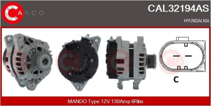 Image of CASCO Alternator CASCO CAL32194AS