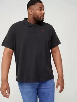 Image of Levis Big & Tall Small Logo Polo Shirt - Black, Size 2XL, Men