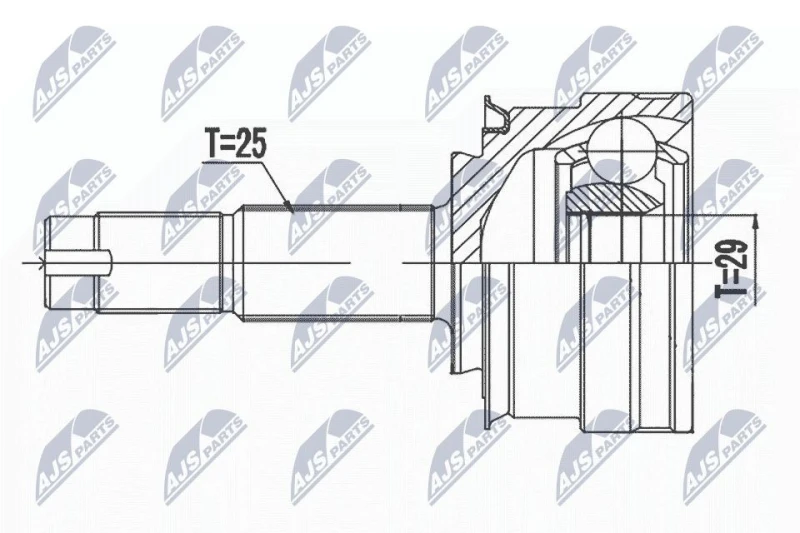 Image of NTY CV joint kit NTY NPZ-DW-033