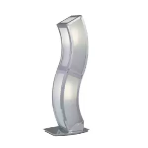 Image of Duna GU10 Table Lamp 2 Light L1/SGU10, Polished Chrome/White Acrylic, CFL Lamps INCLUDED