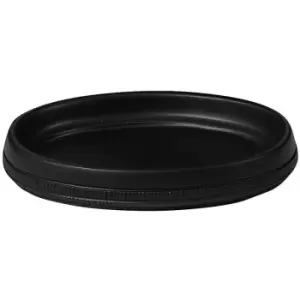 Image of Showerdrape - Strata Black Resin Soap Dish - Black