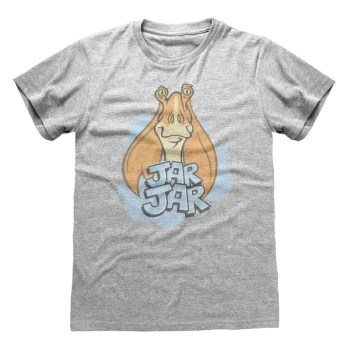 Image of Star Wars - Jar Jar Unisex Large T-Shirt - Grey