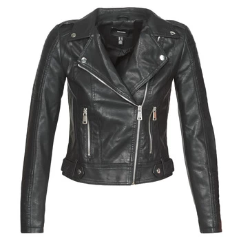 image of Vero Moda VMKERRIULTRA womens Leather jacket in Black - Sizes S,M,L,XL,XS