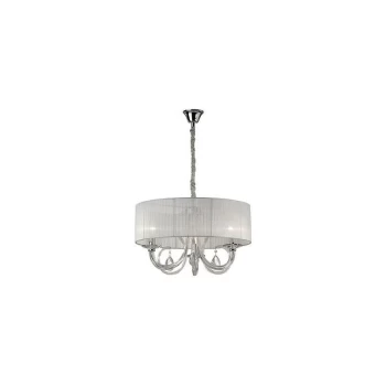 Image of Ideal Lux Swan - 3 Light Multi Arm Ceiling Pendant Chrome, Glass Three, E14