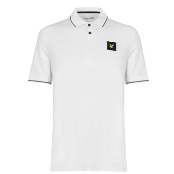 Lyle and Scott Patch Logo Polo Shirt - White