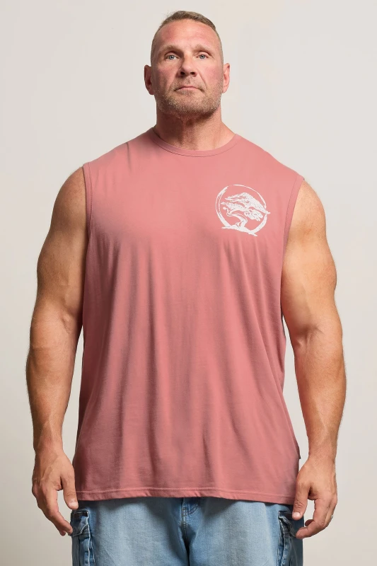 Image of BadRhino BadRhino Men Bonzai Graphic Vest Top in Pink Size: 3X-Large Pink XXXL Male 5063589403308
