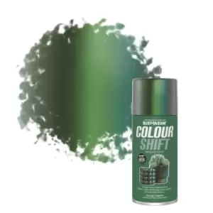 image of Rust-Oleum Colour Shift Galaxy Green Multi Surface Topcoat Spray Paint, 150Ml