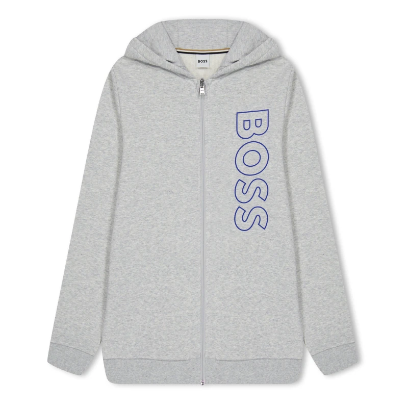 Image of Boss Boss Lrg Lgo Zip Jn44 Zip Hoodies 4 Yrs Grey 53717702135