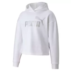 image of Puma Essential Plus Hoody Junior Girls - White